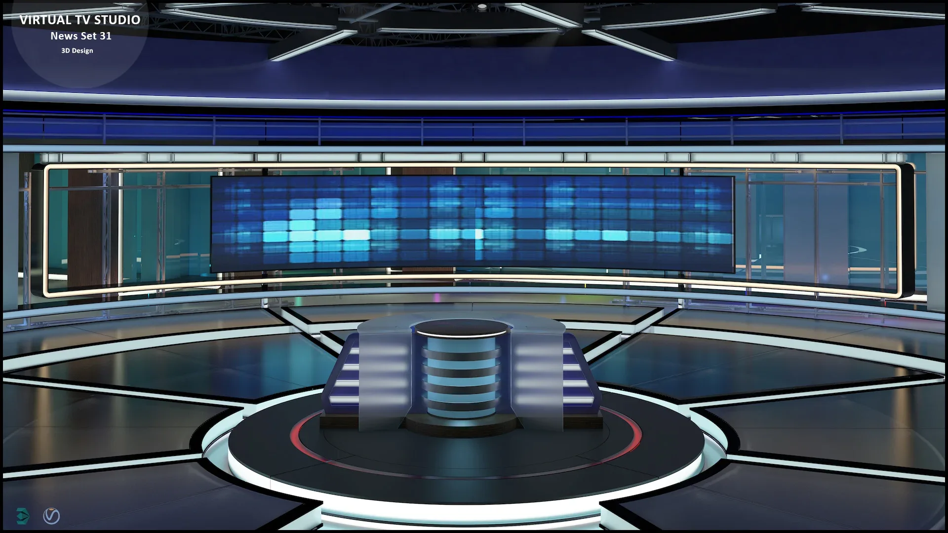 Virtual TV Studio News Set 31
