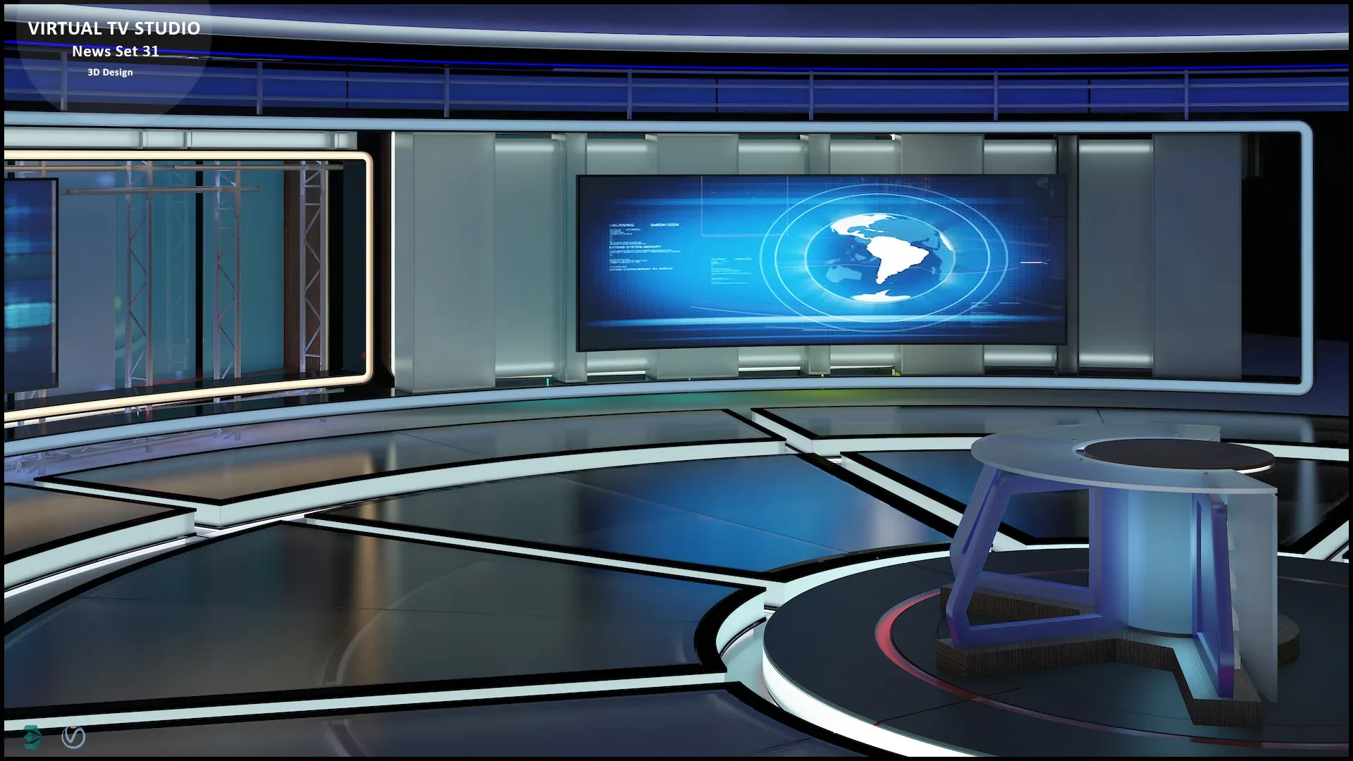 Virtual TV Studio News Set 31