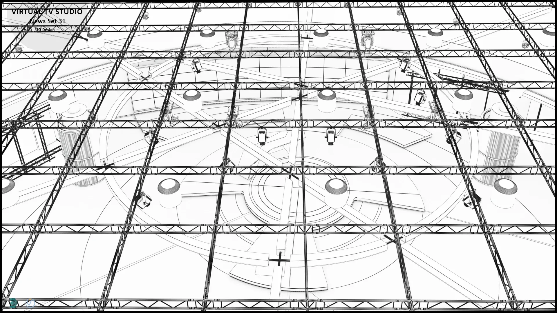 Virtual TV Studio News Set 31