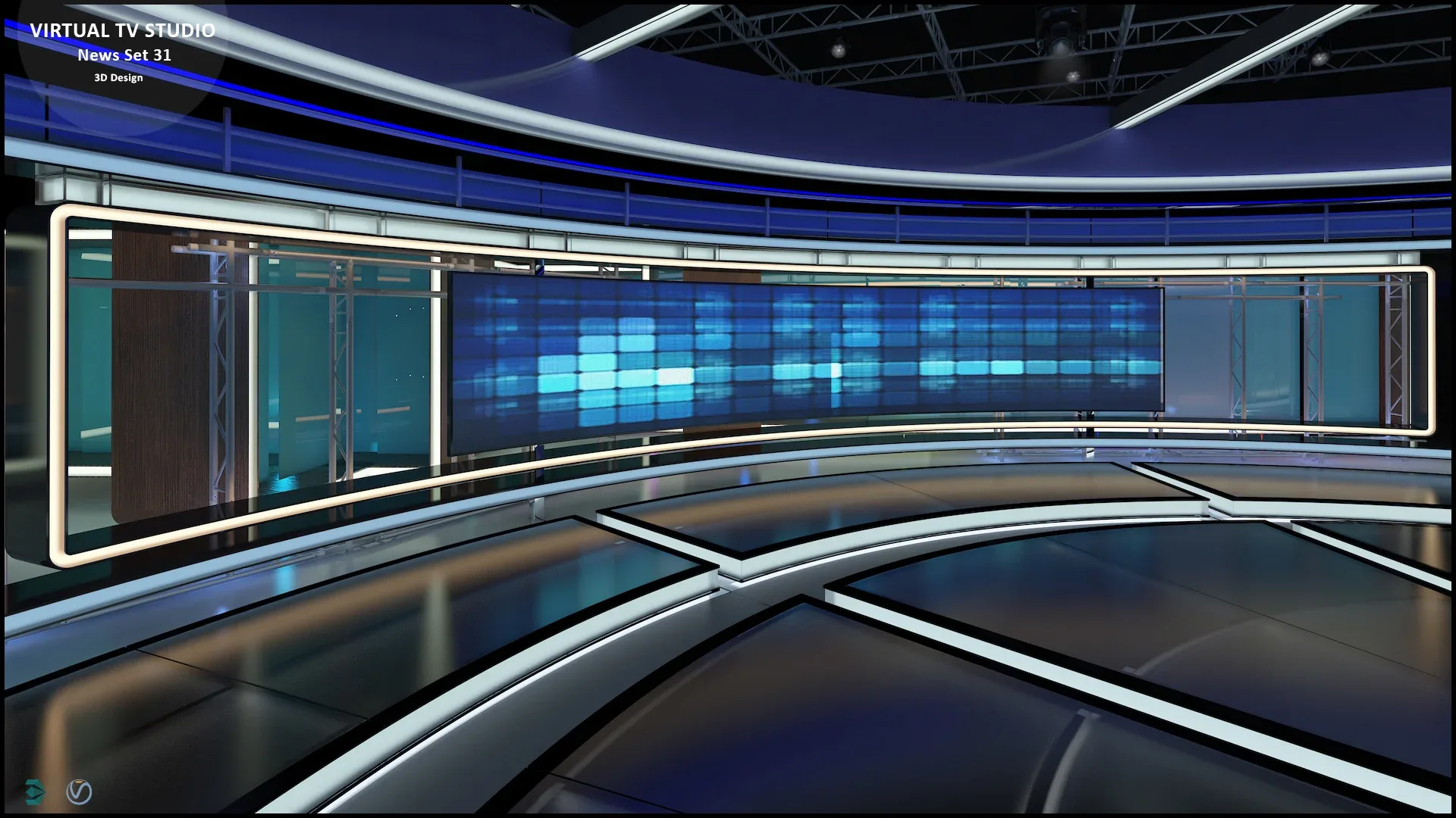 Virtual TV Studio News Set 31