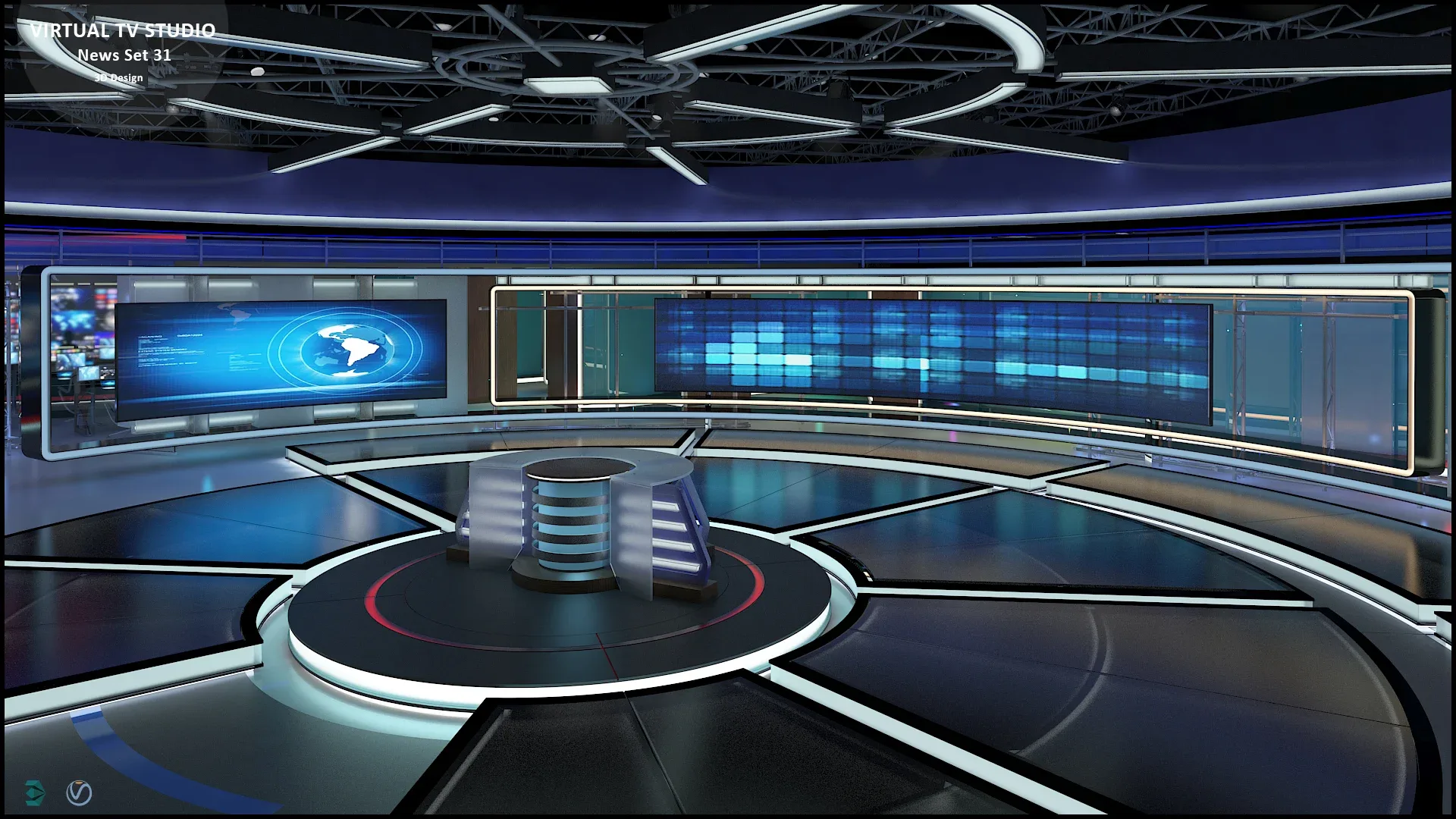 Virtual TV Studio News Set 31