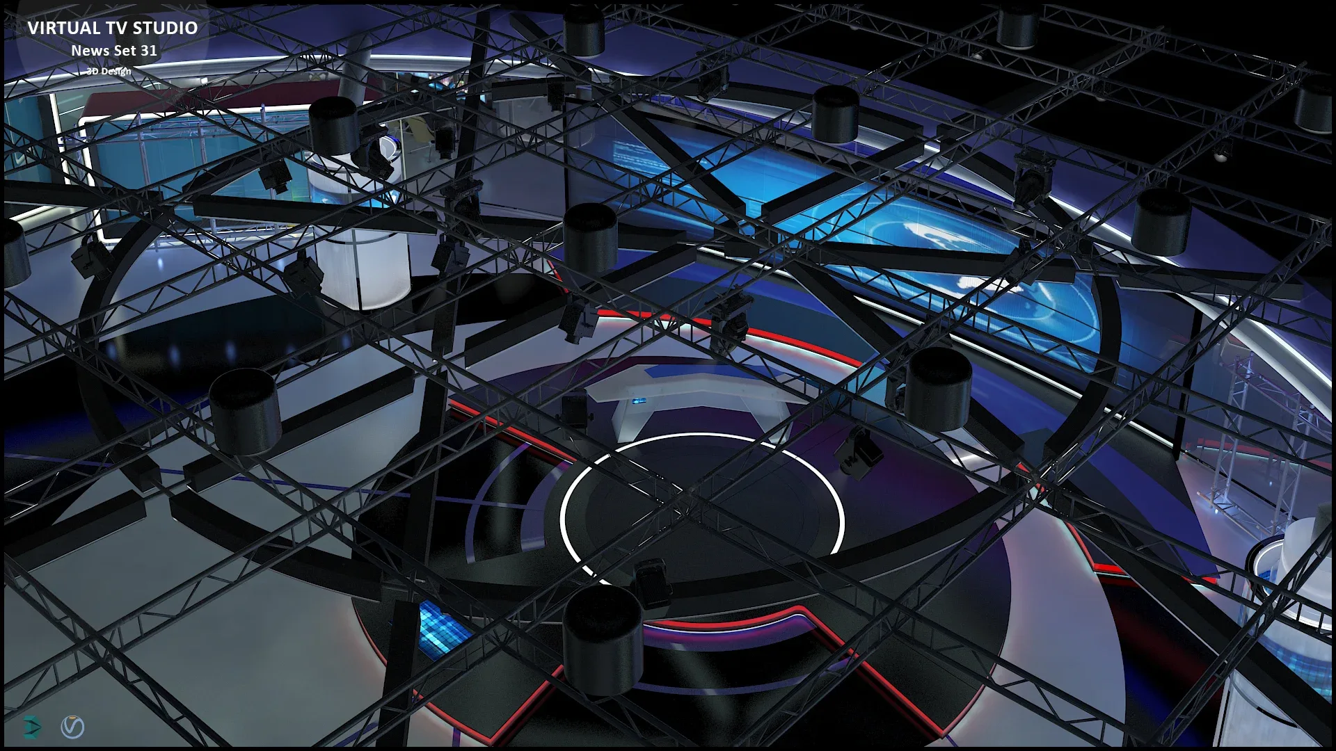 Virtual TV Studio News Set 31