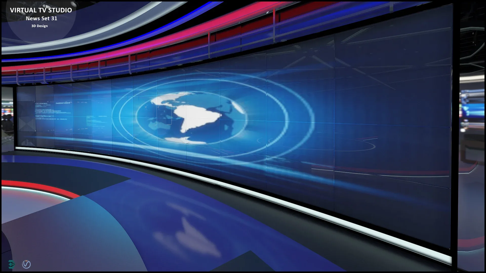 Virtual TV Studio News Set 31