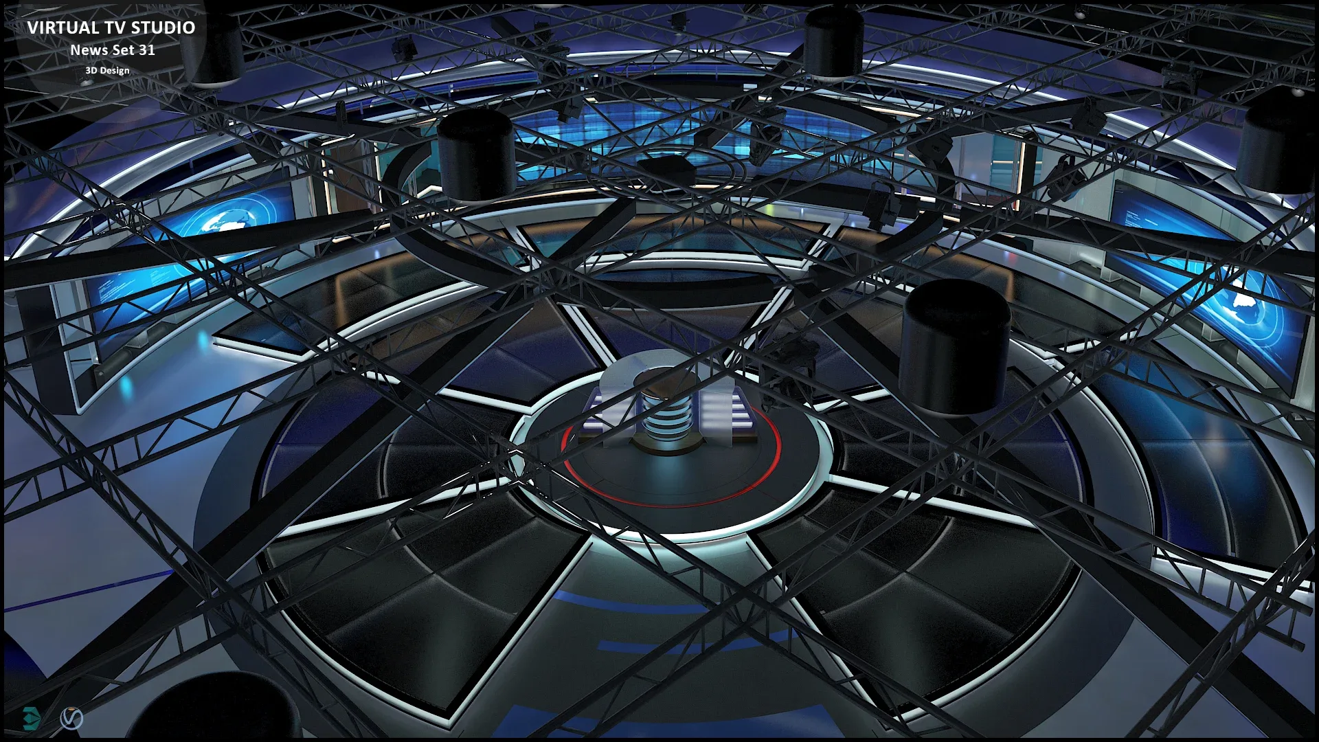 Virtual TV Studio News Set 31