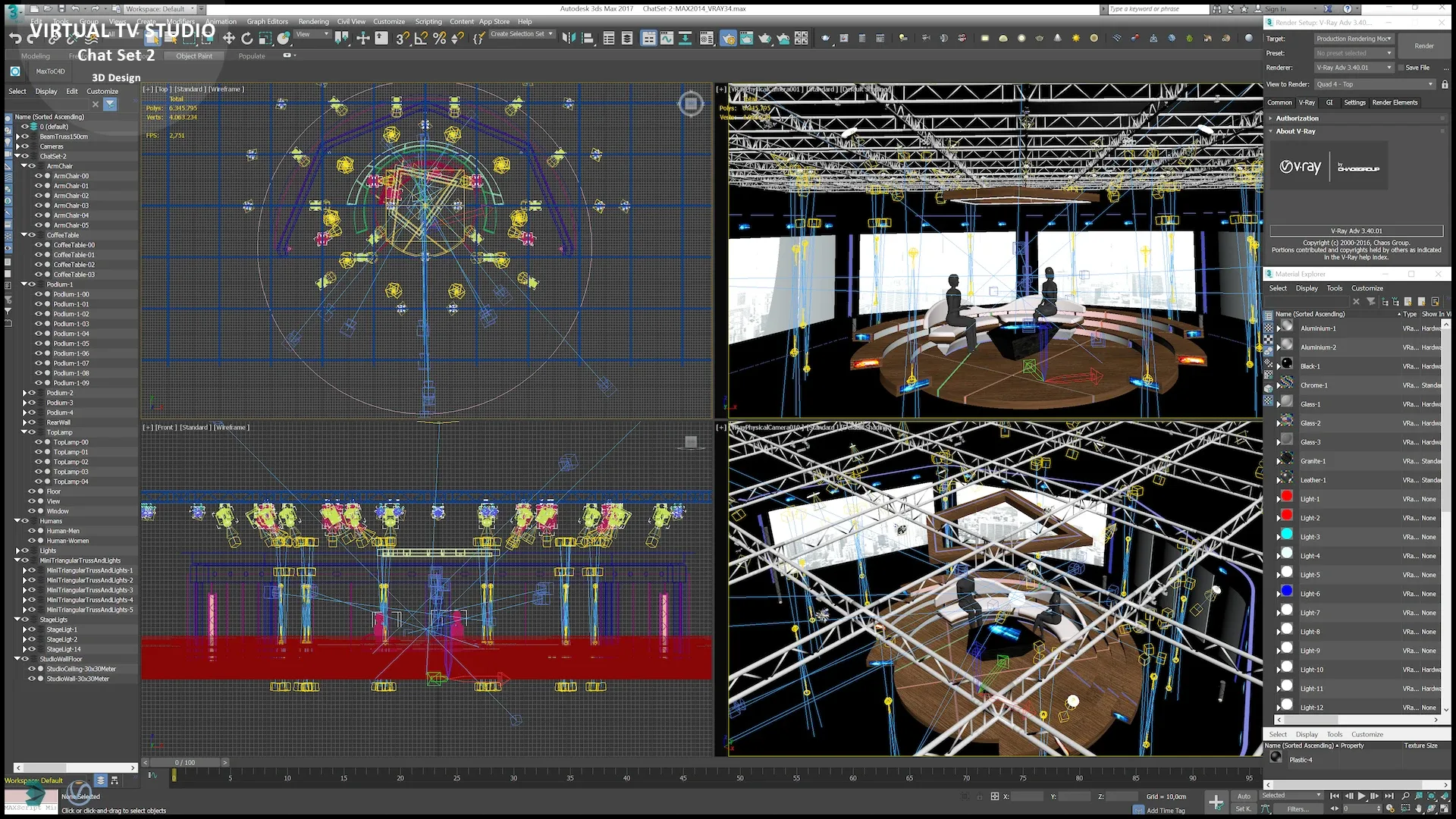 Virtual TV Studio Chat Set 2