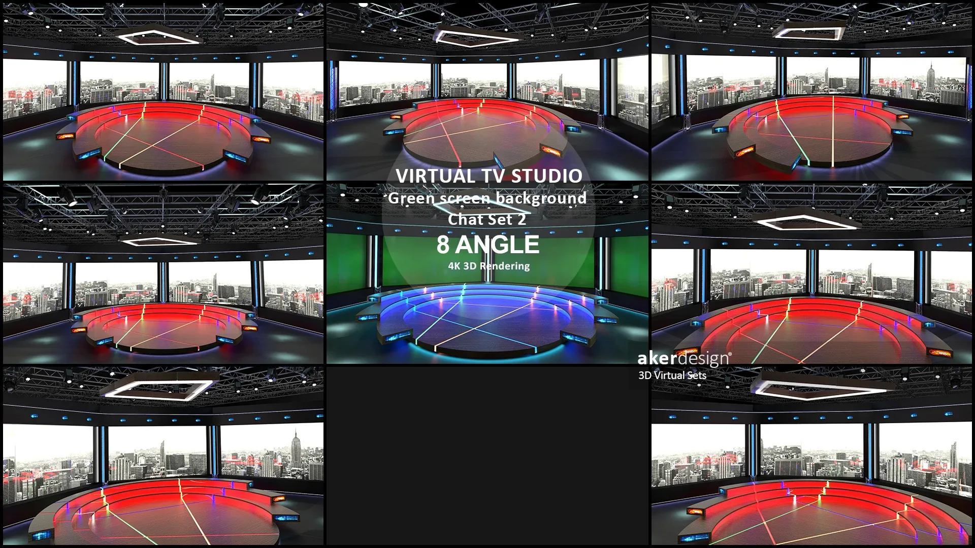 Virtual TV Studio Chat Set 2