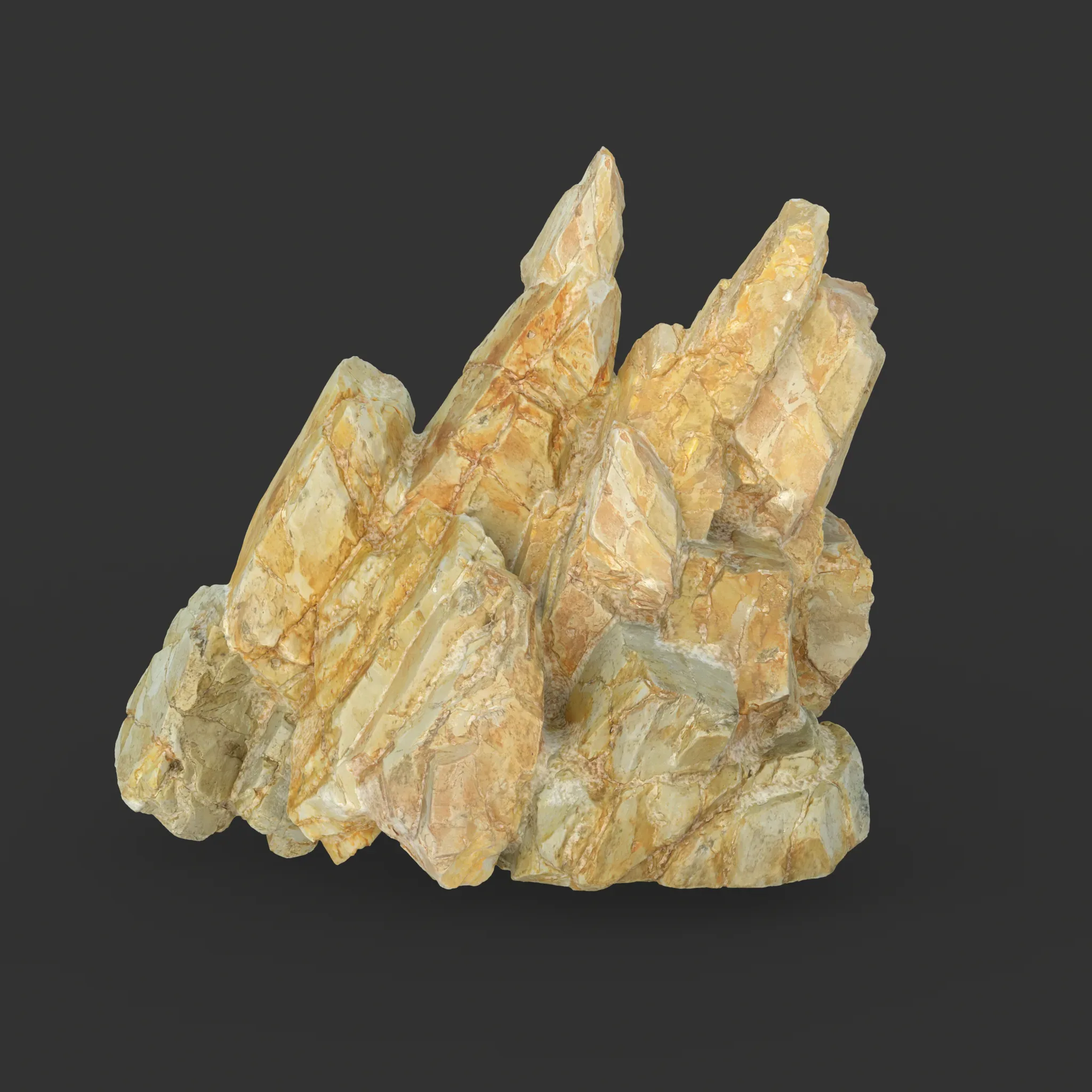 Yellow Spiky Modular Rock 230715