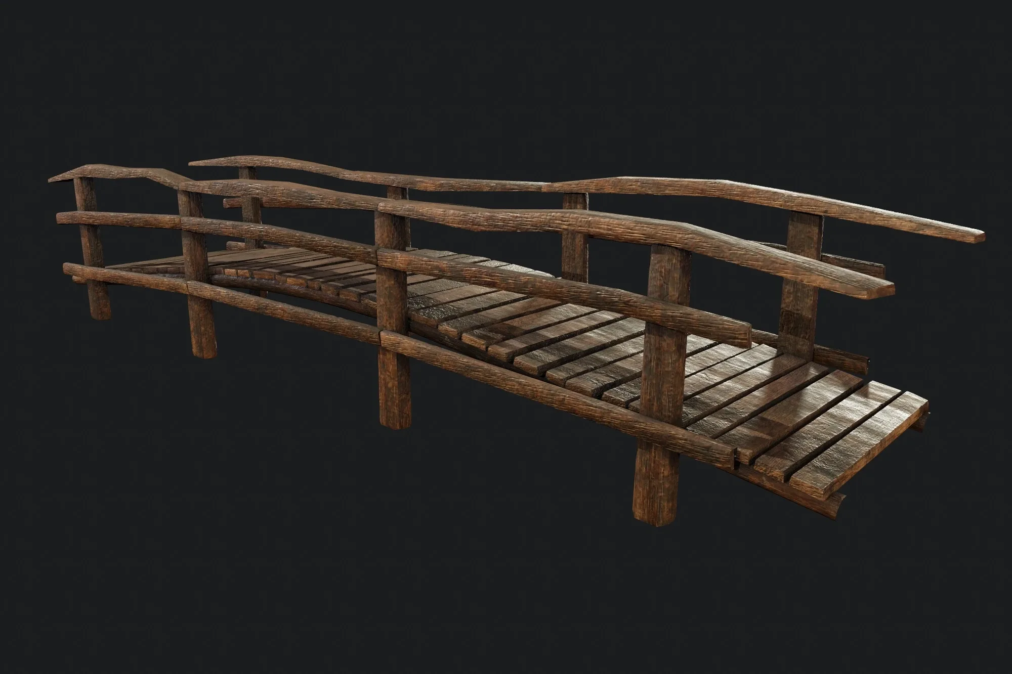 Old Wooden Medival Bridge 01