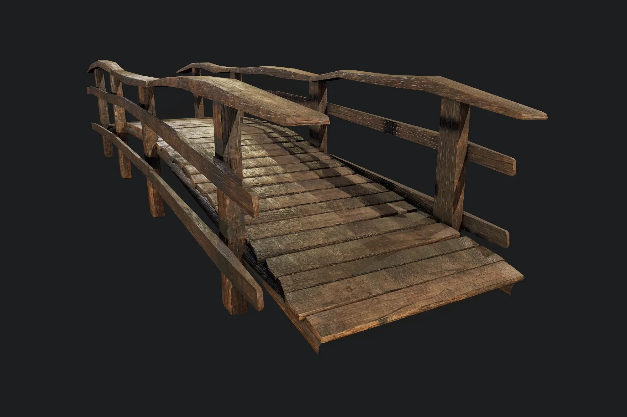 Old Wooden Medival Bridge 01