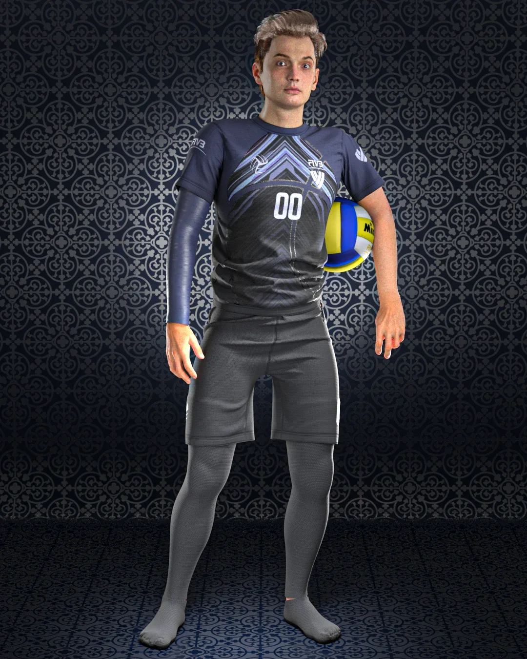 Volleyball No.1 (Marvelous Designer & Clo3d & FBX & OBJ & Texture)