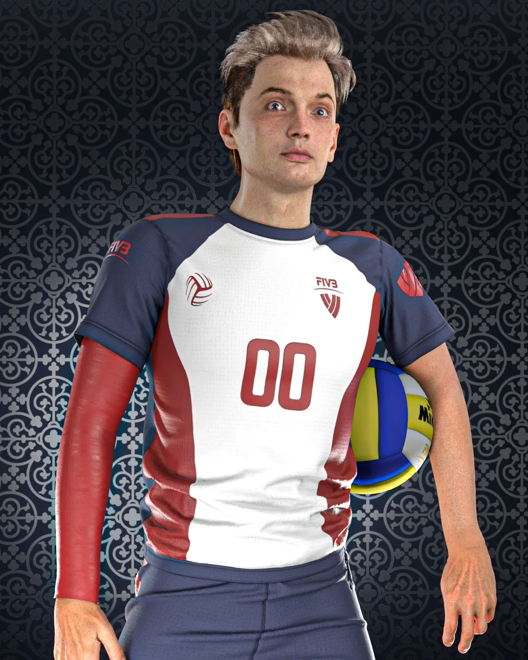 Volleyball No.1 (Marvelous Designer & Clo3d & FBX & OBJ & Texture)