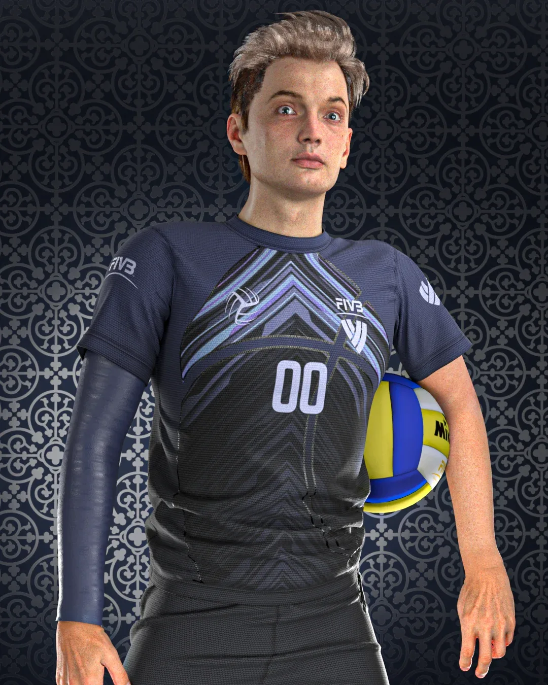 Volleyball No.1 (Marvelous Designer & Clo3d & FBX & OBJ & Texture)