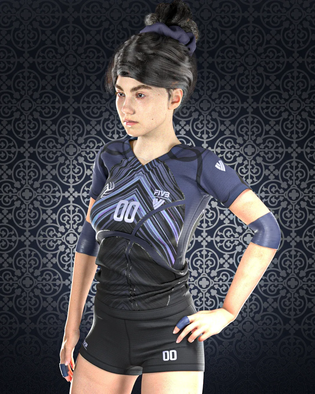 Volleyball No.1 (Marvelous Designer & Clo3d & FBX & OBJ & Texture)