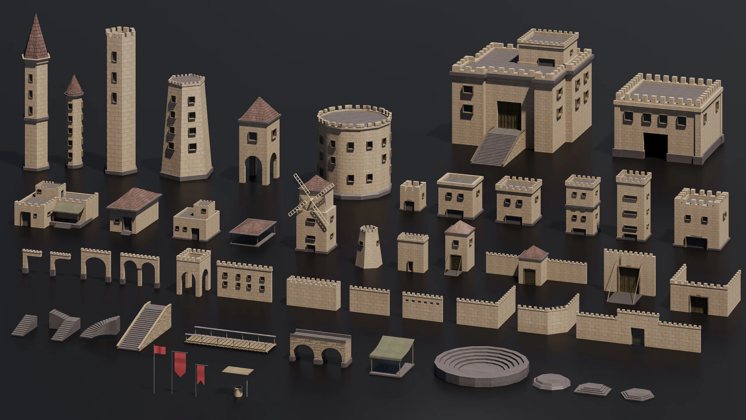 50 castle Kitbash Pack