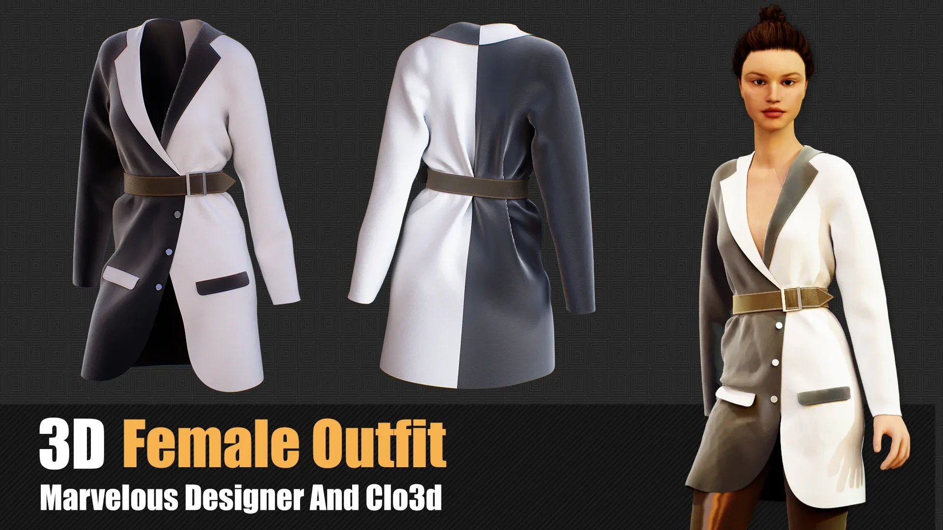 3d Female Outfit In Marvelous Designer / Clo3D