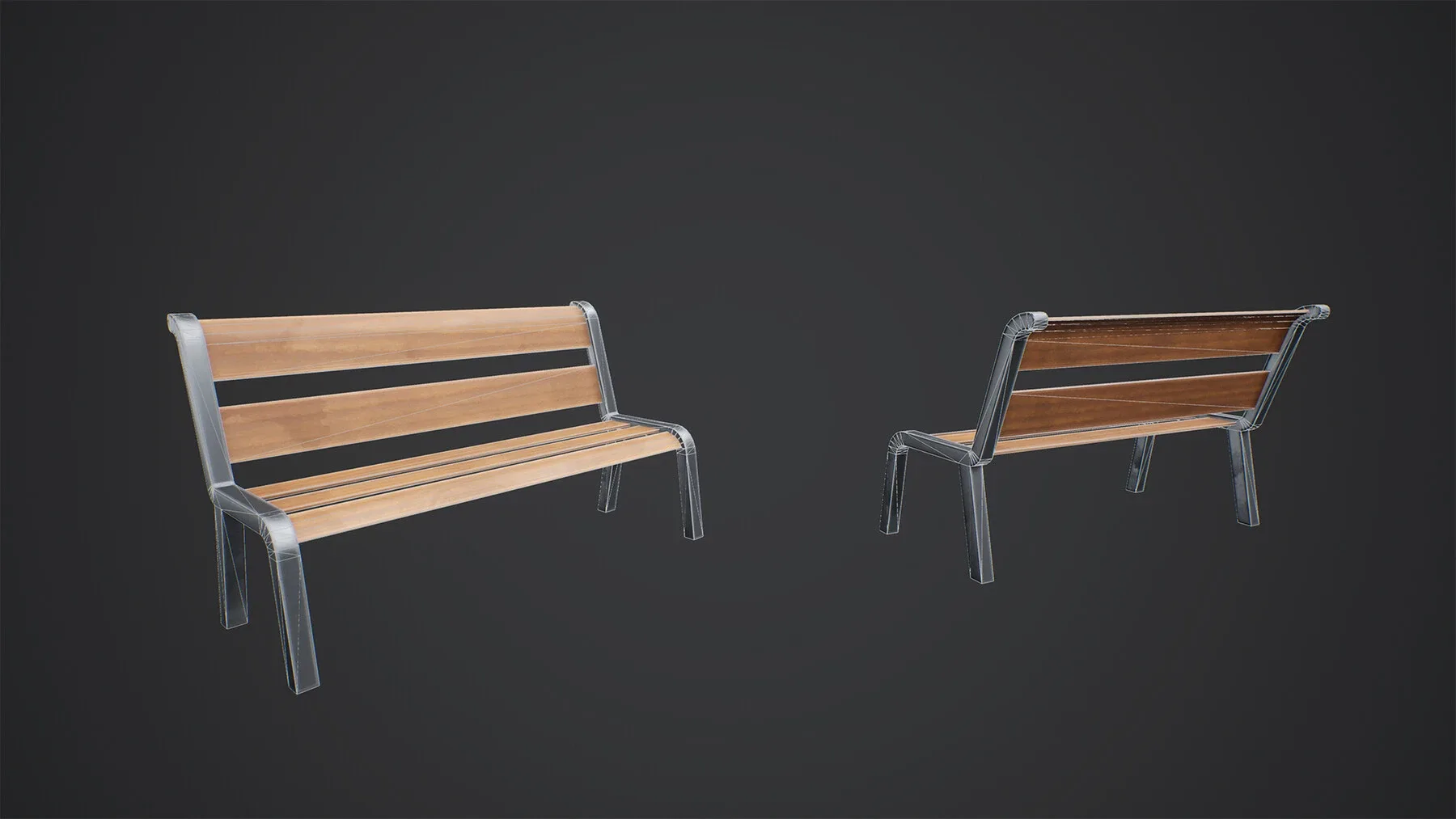 Stylized Wooden Bench