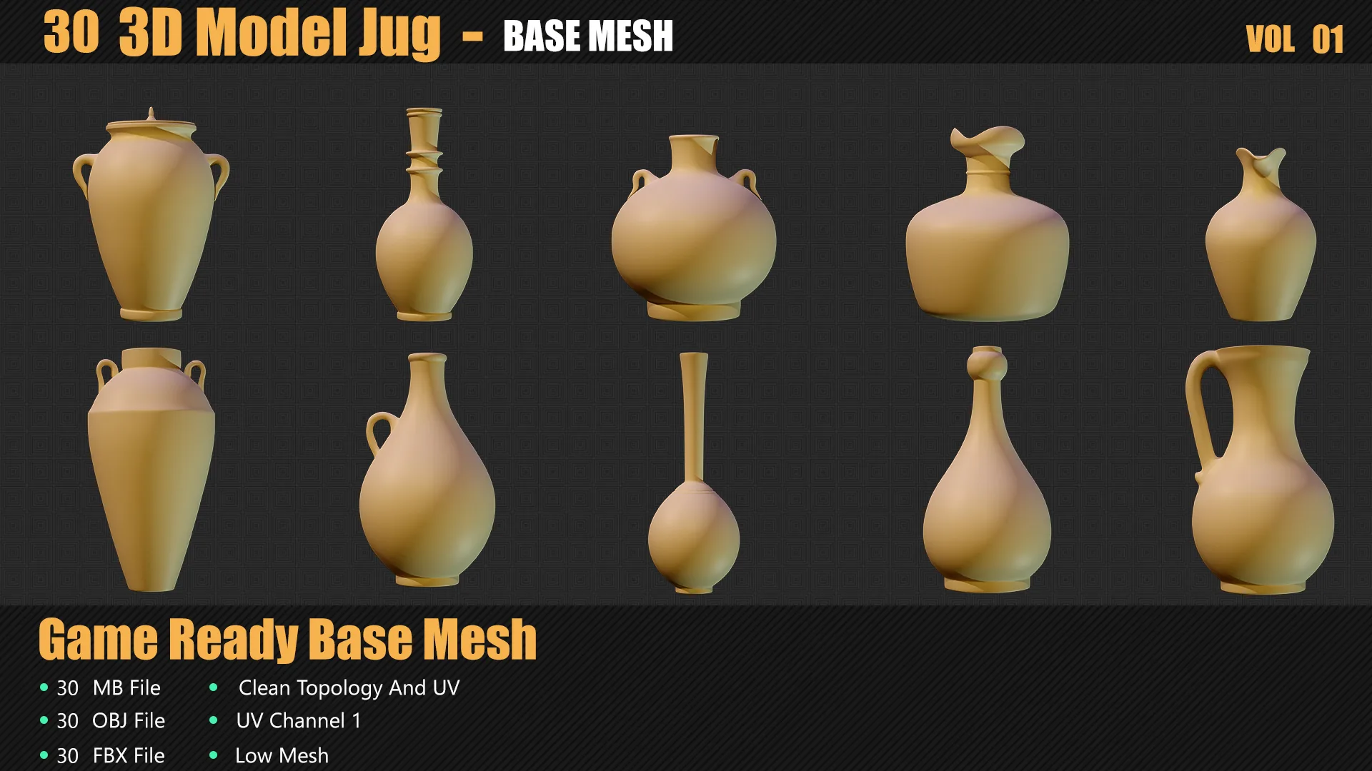 30 3D Jug Models In Maya For Game And Animation