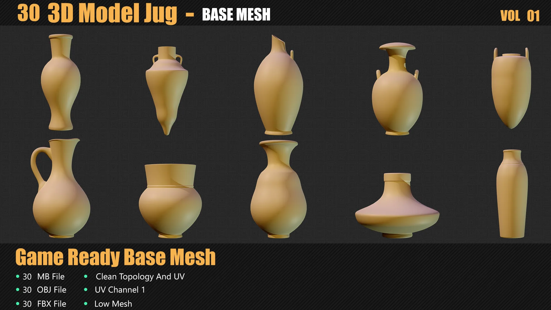 30 3D Jug Models In Maya For Game And Animation