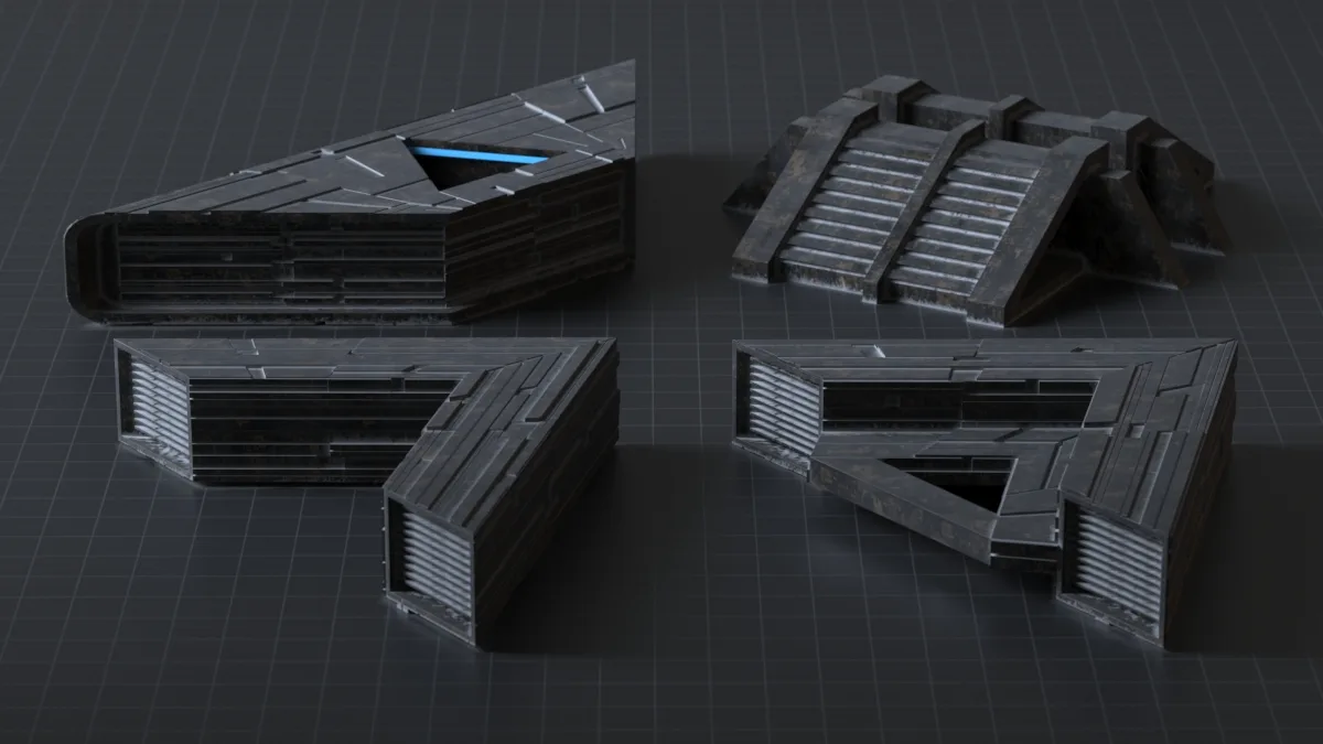 Sci-fi Pack Base Mesh Low-poly 3D model