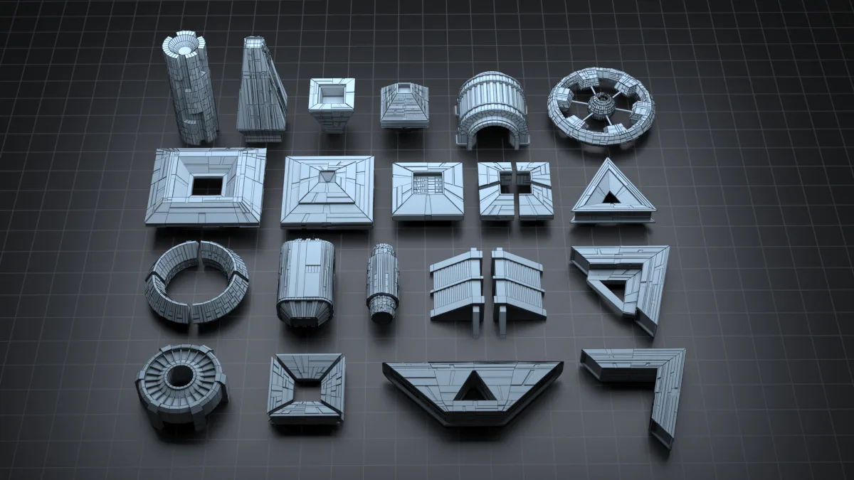 Sci-fi Pack Base Mesh Low-poly 3D model