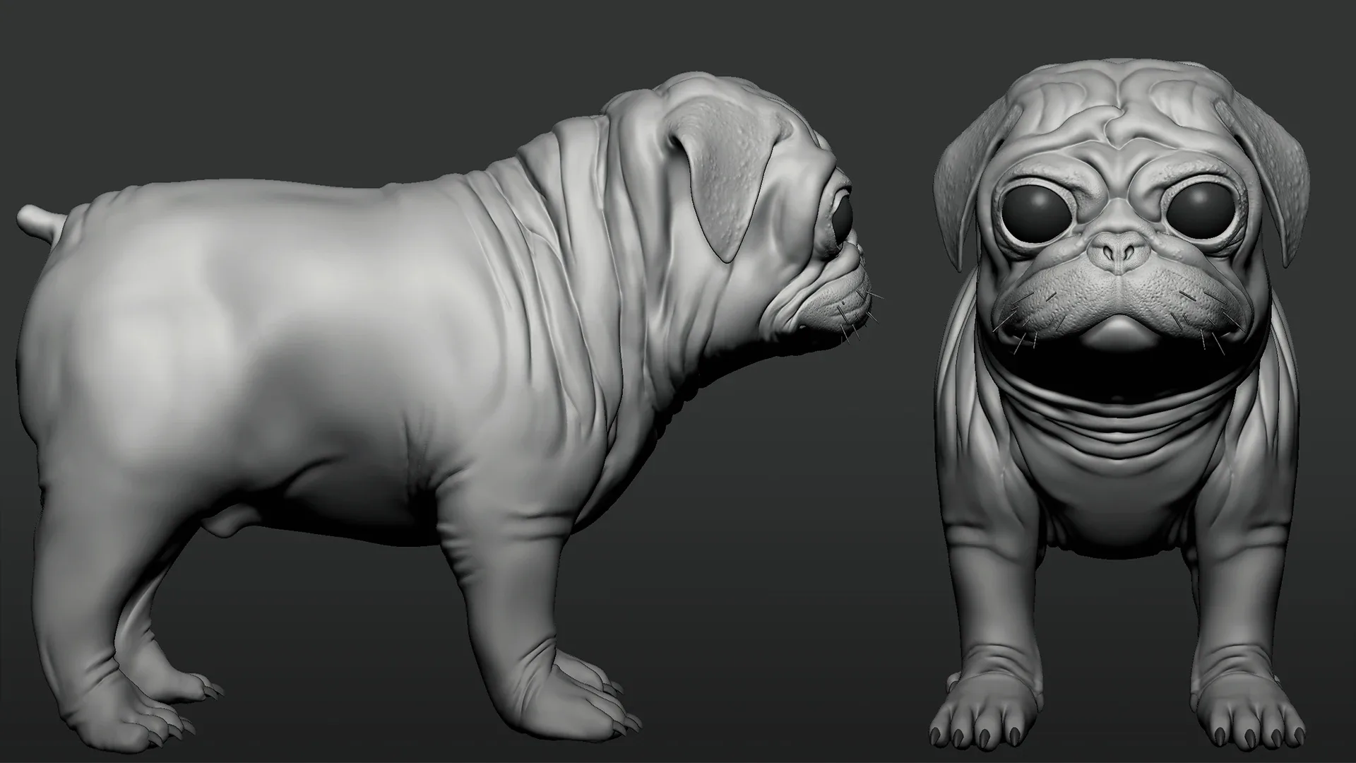 Mega Dog Pack - Topology + UV Map ( Pitbull+Labrador+StreetDog+French BullDog+Pug+Dachshund+Chihuahua)