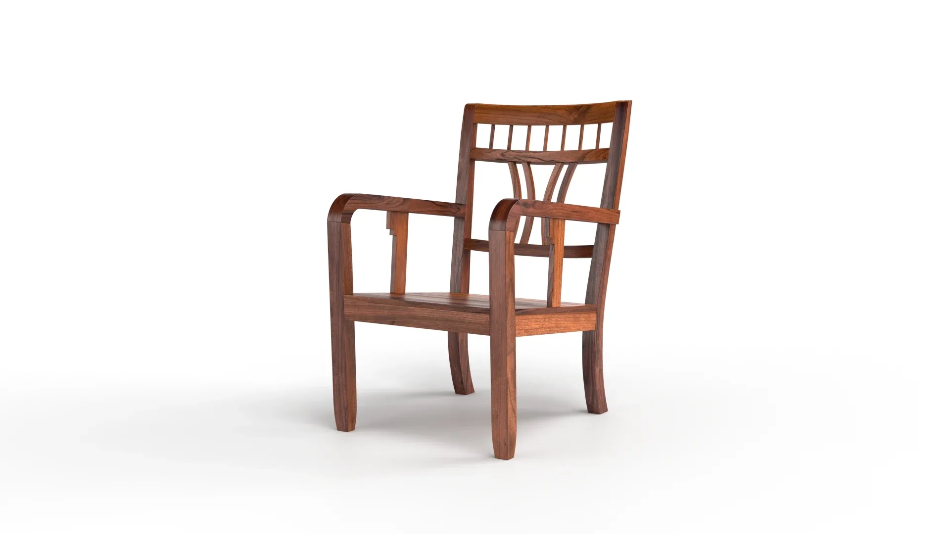 Chinese Art Deco Style Elmwood Armchair