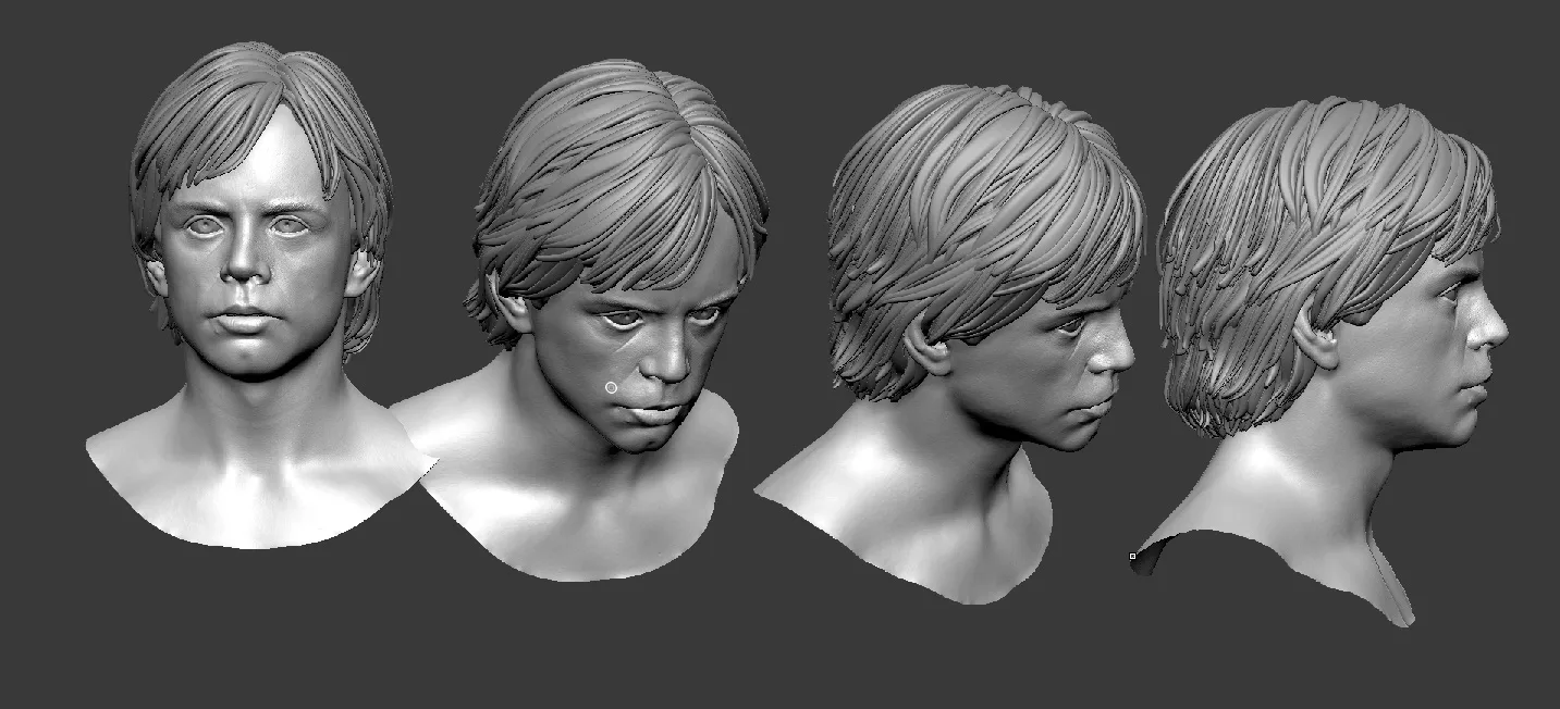 Mark Hamill - Luke Skywalker 3d model basemesh