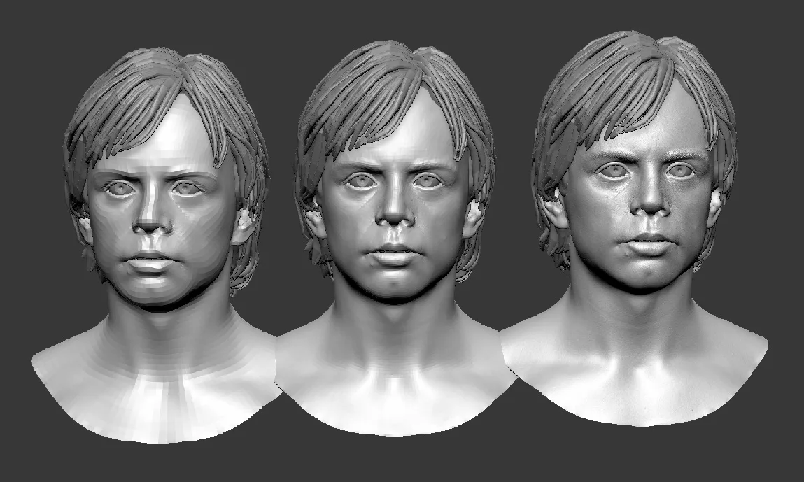 Mark Hamill - Luke Skywalker 3d model basemesh