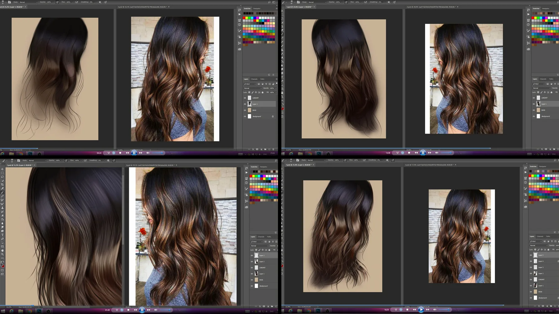 Hair Painting In Photoshop - Video Tutorial