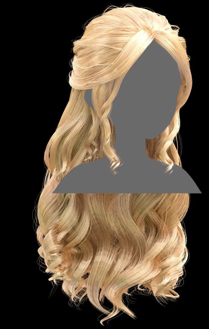 Real time hair-Blender particles
