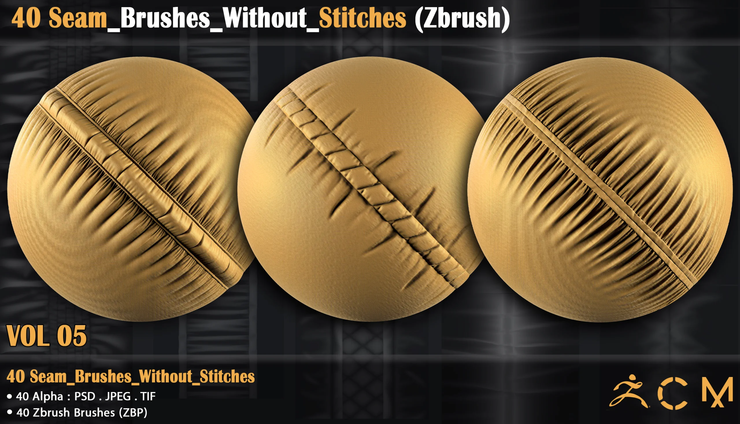 40 Seam_Brushes_Without_Stitches/Zbrush (VOL 05)