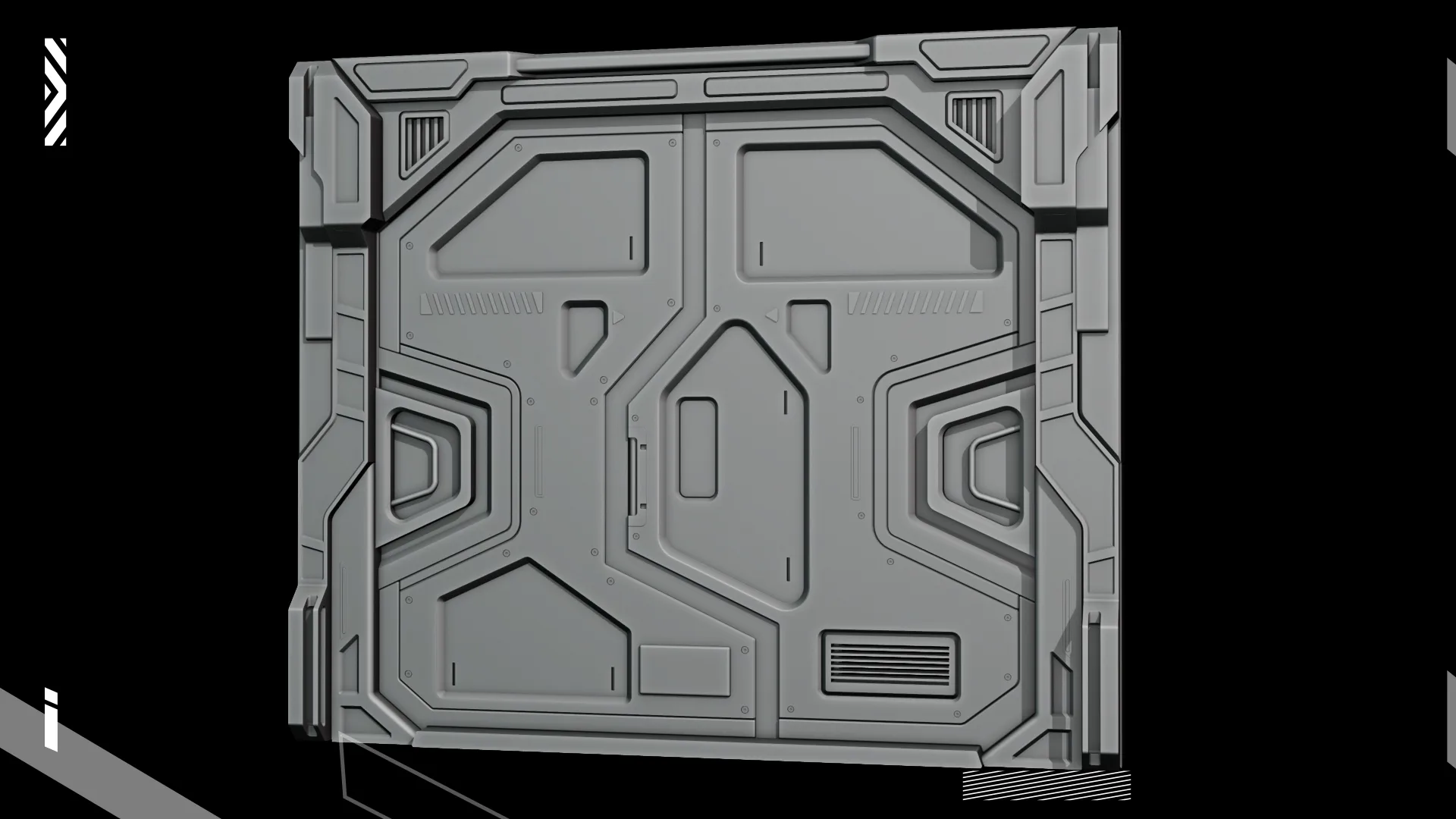 07 sci-fi door kitbash-high detail 3dmodels