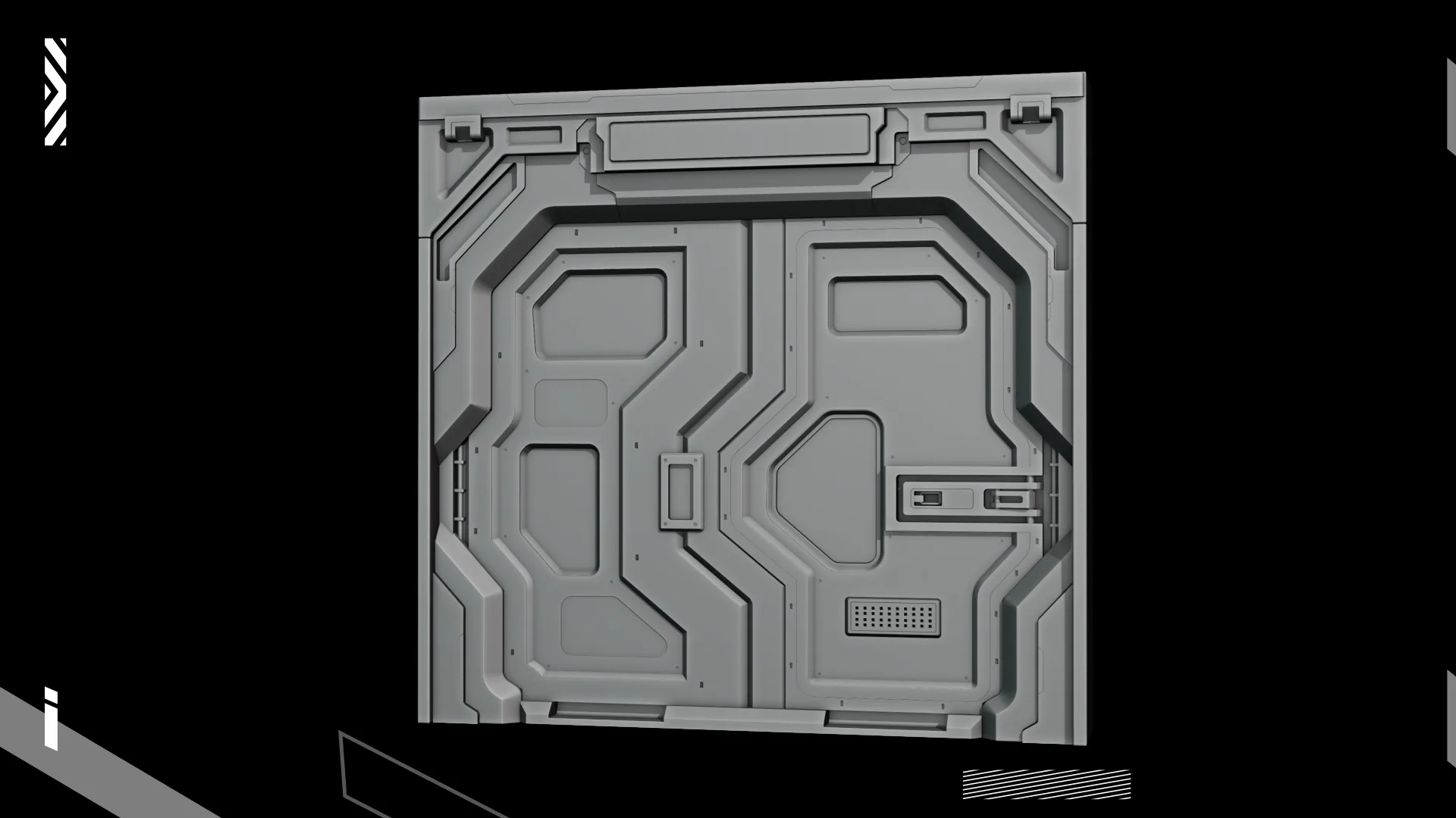 07 sci-fi door kitbash-high detail 3dmodels