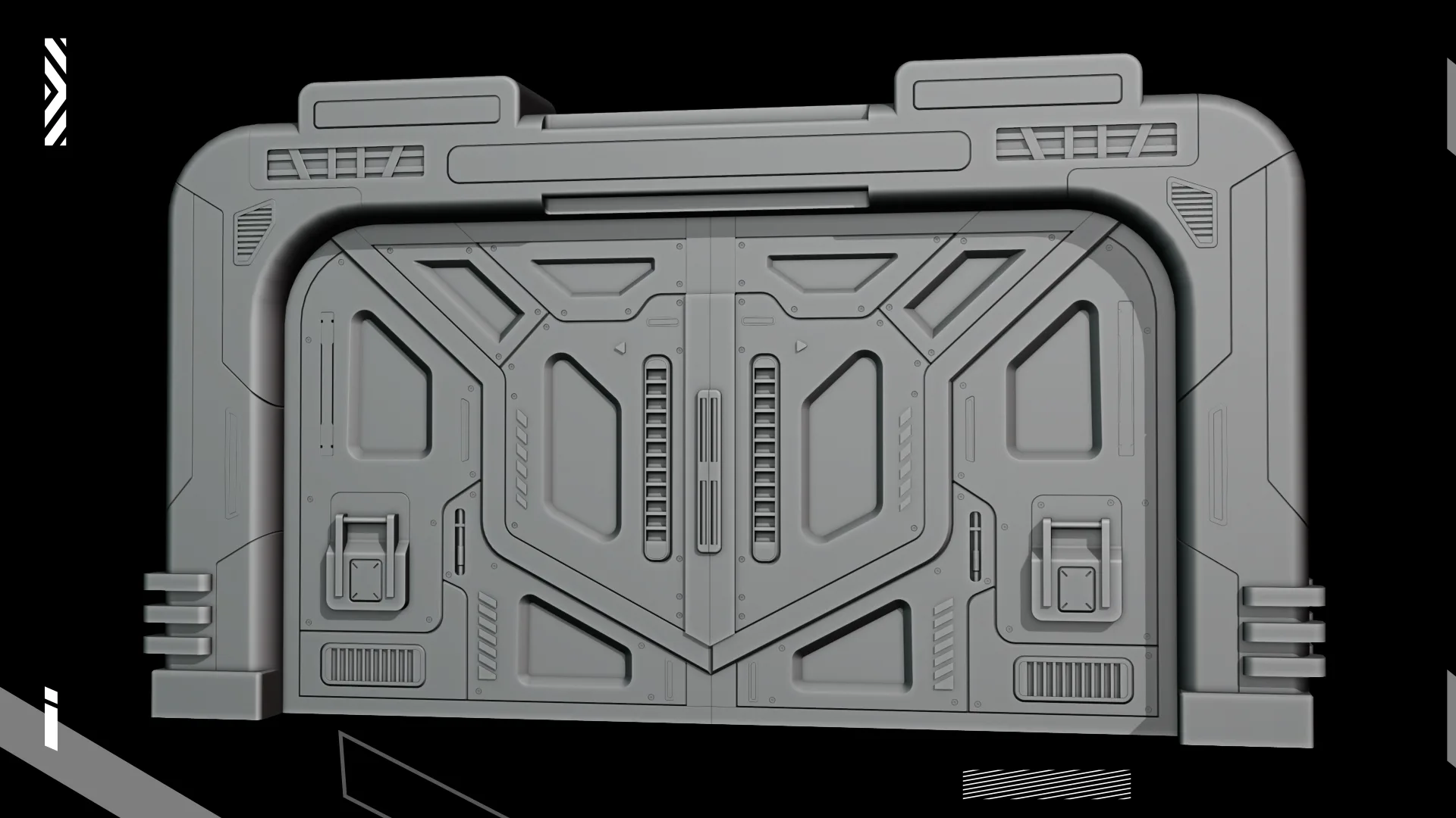 07 sci-fi door kitbash-high detail 3dmodels