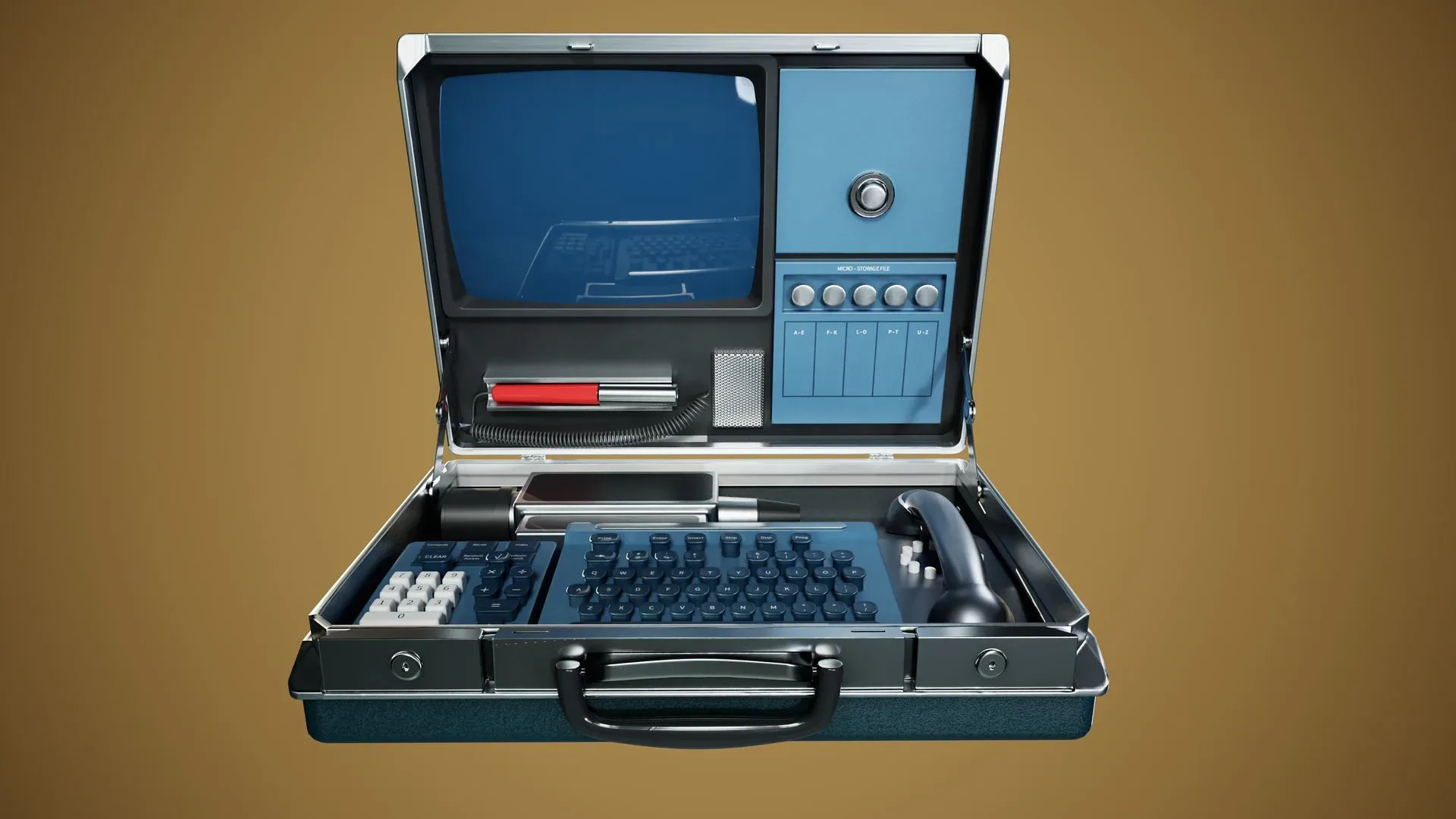 Retro Futuristic Briefcase Computer