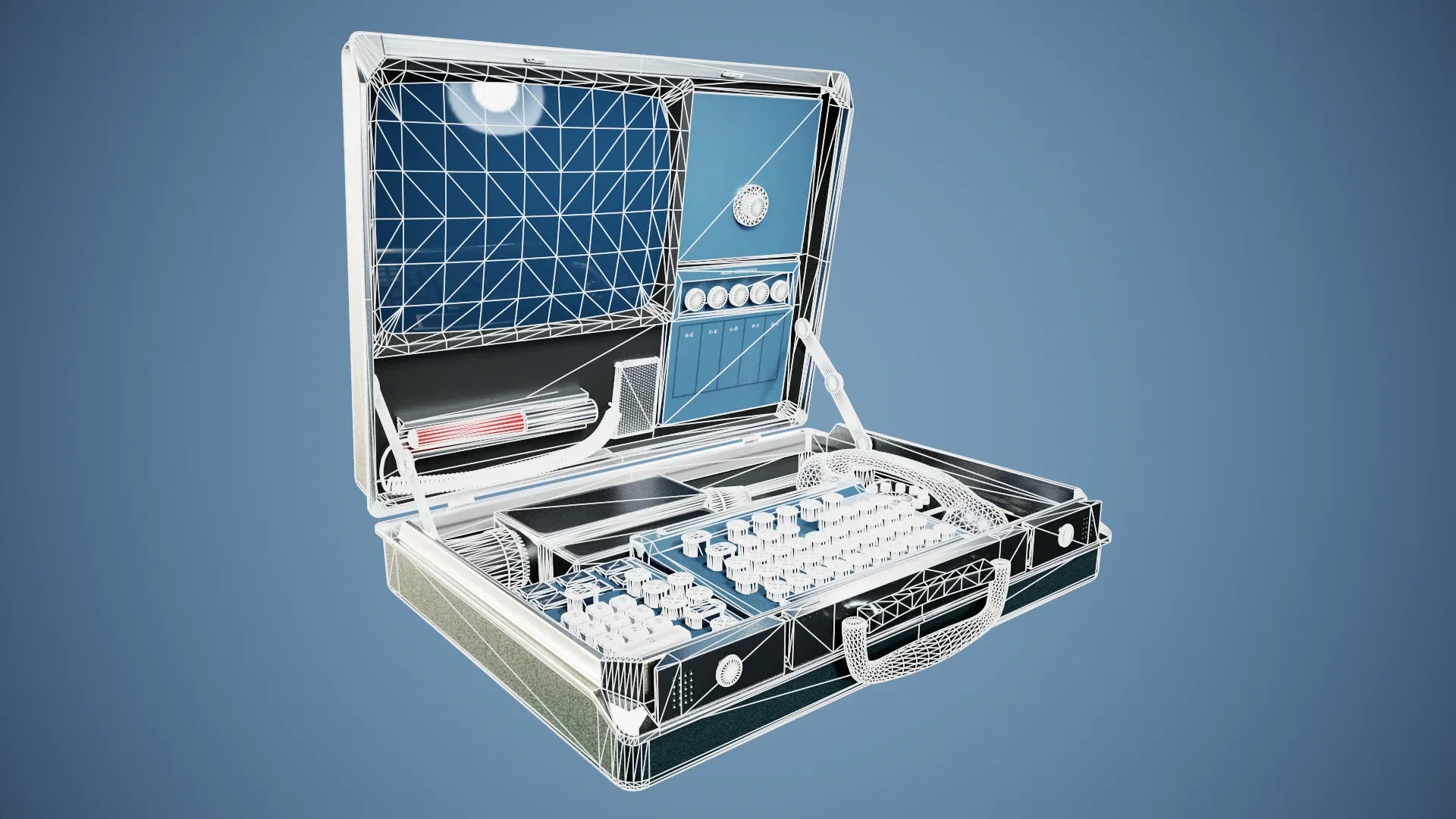 Retro Futuristic Briefcase Computer FlippedNormals