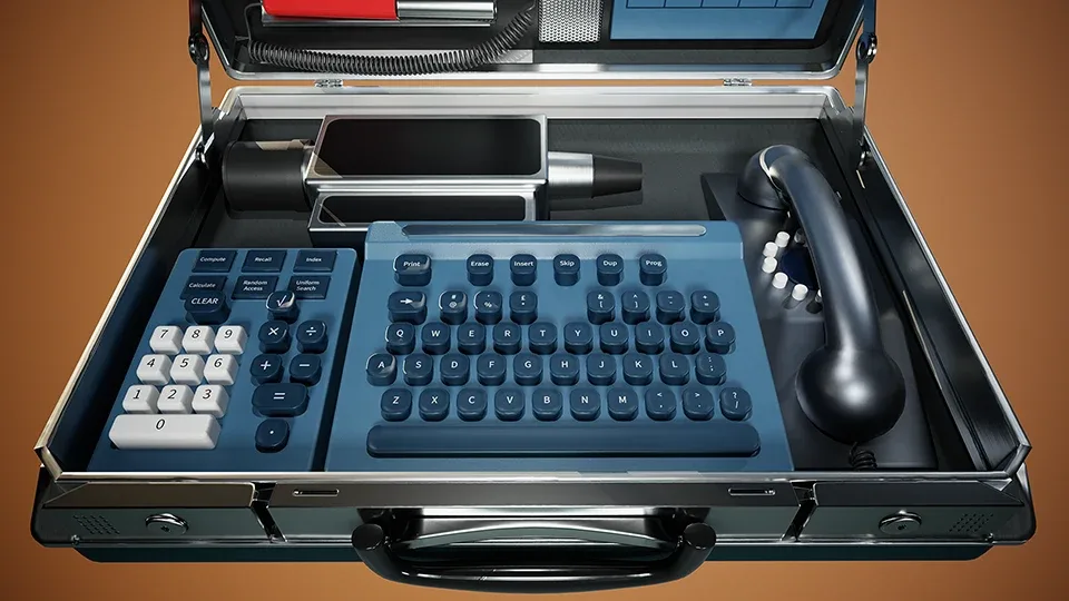 Retro Futuristic Briefcase Computer