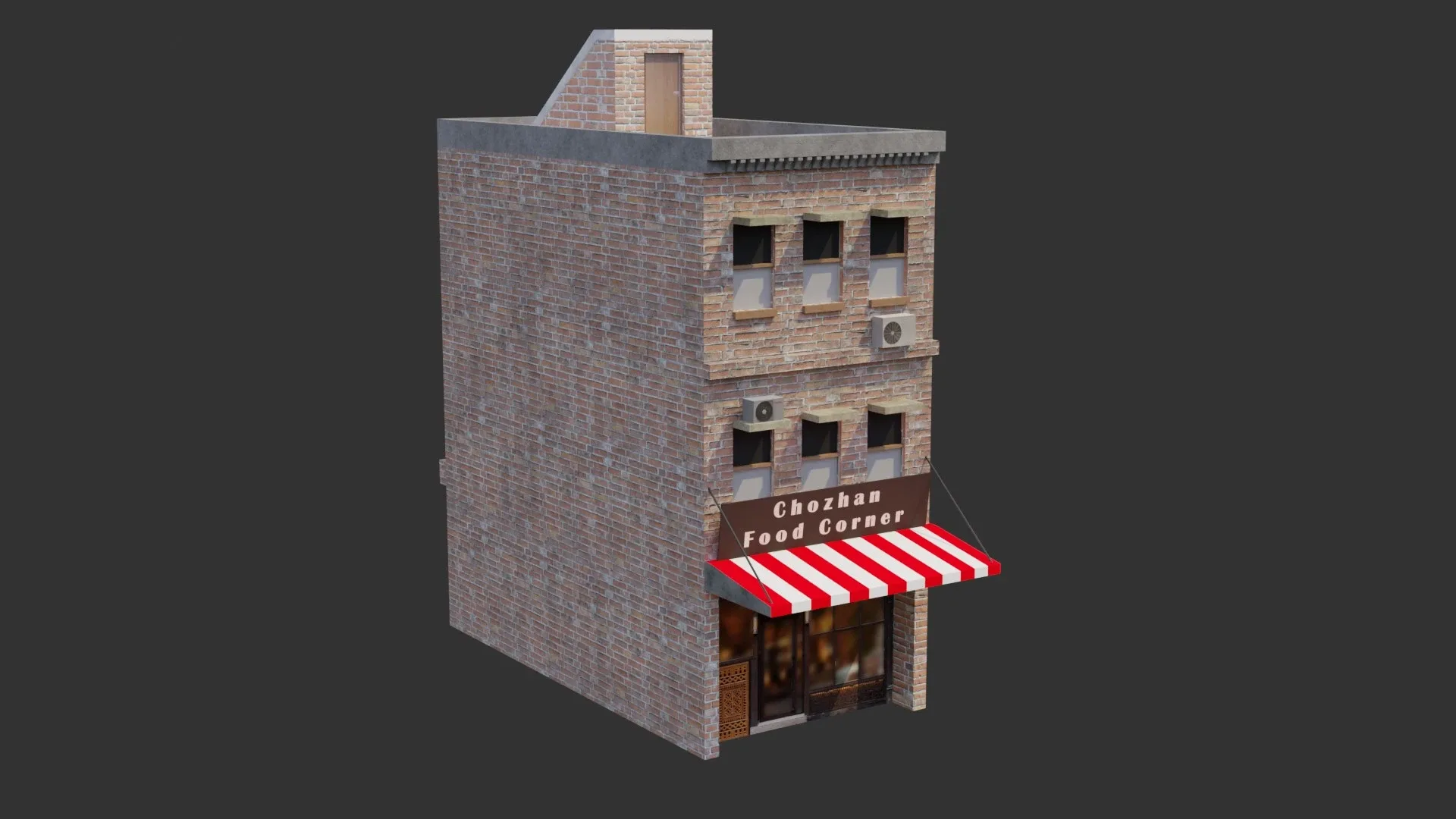 Commercial Building - Low Poly - Game Ready - PBR