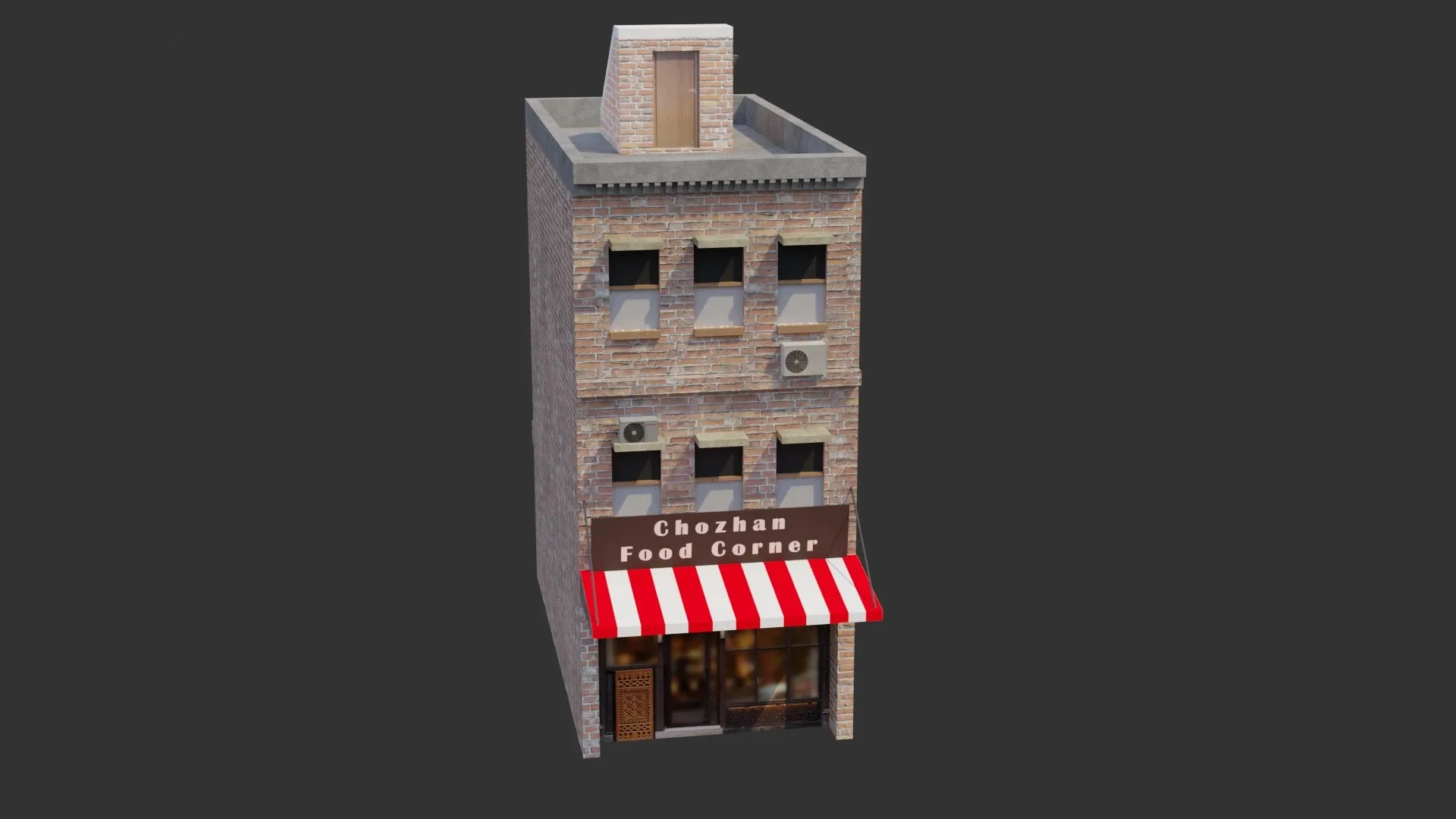 Commercial Building - Low Poly - Game Ready - PBR