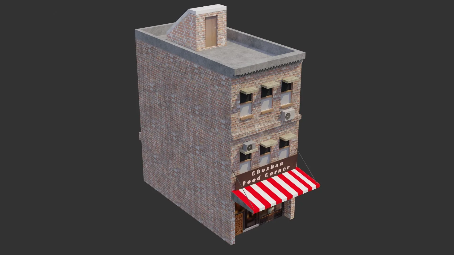 Commercial Building - Low Poly - Game Ready - PBR