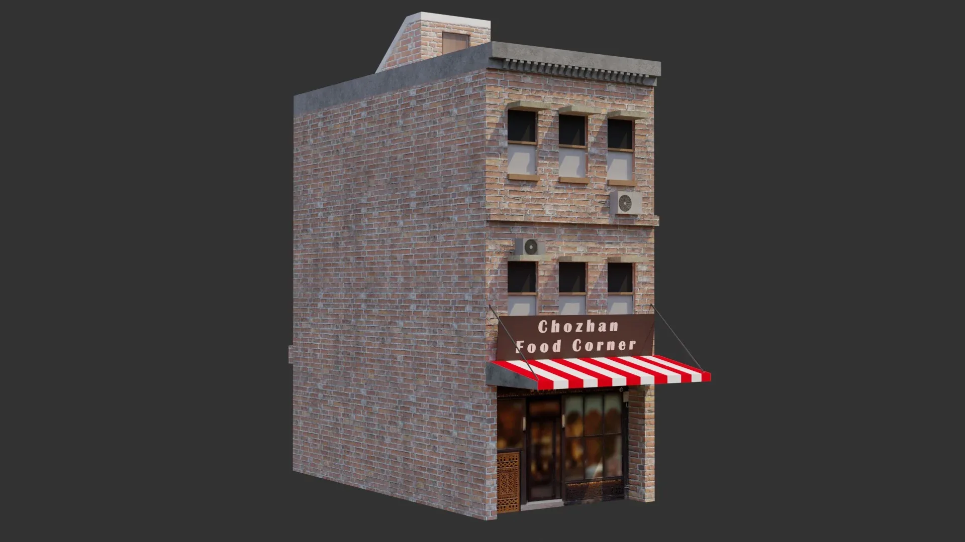 Commercial Building - Low Poly - Game Ready - PBR