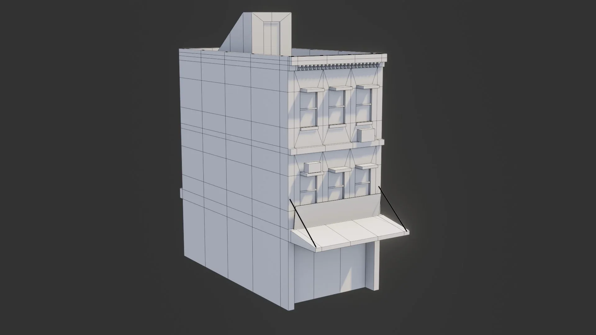 Commercial Building - Low Poly - Game Ready - PBR