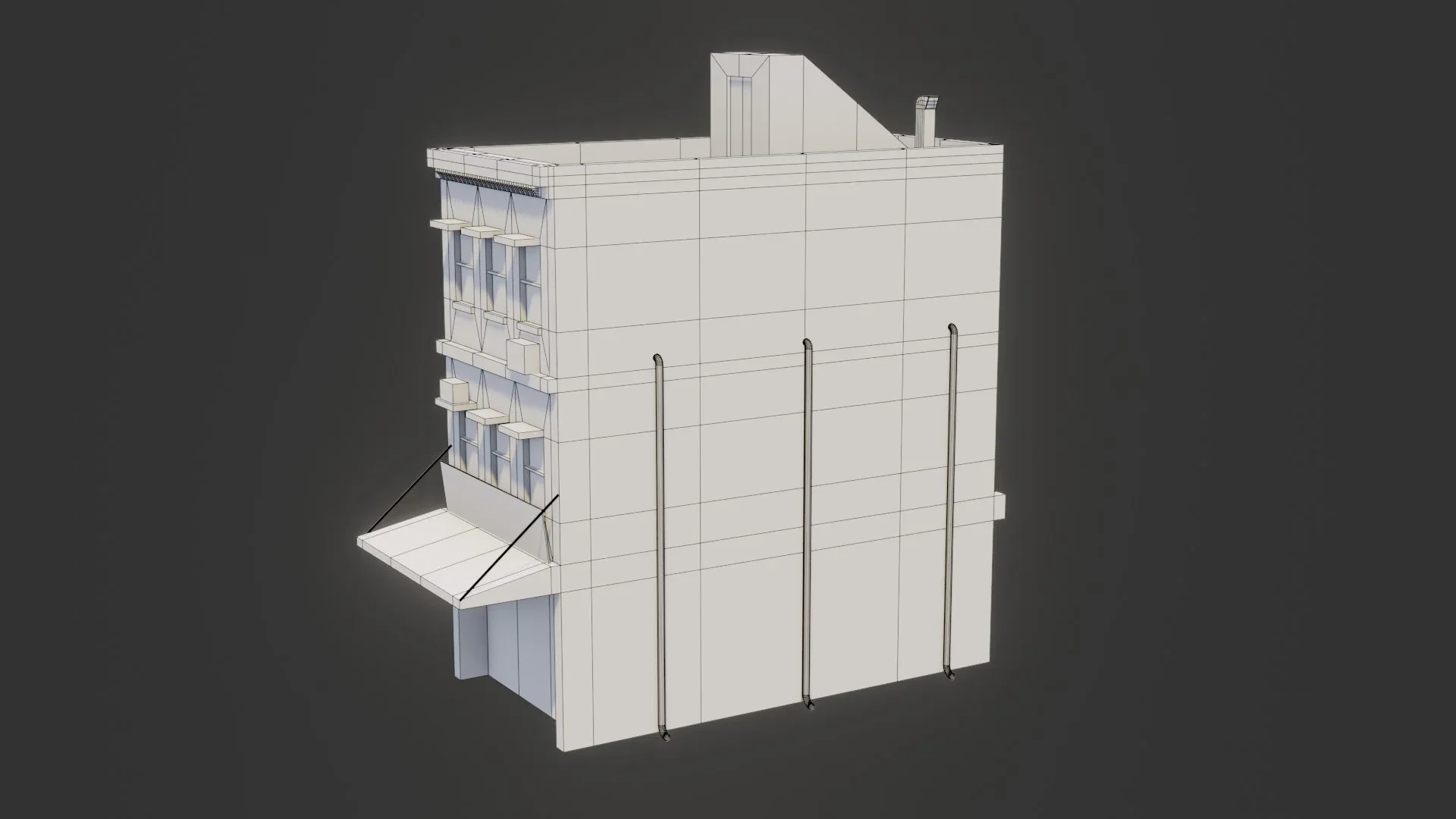 Commercial Building - Low Poly - Game Ready - PBR