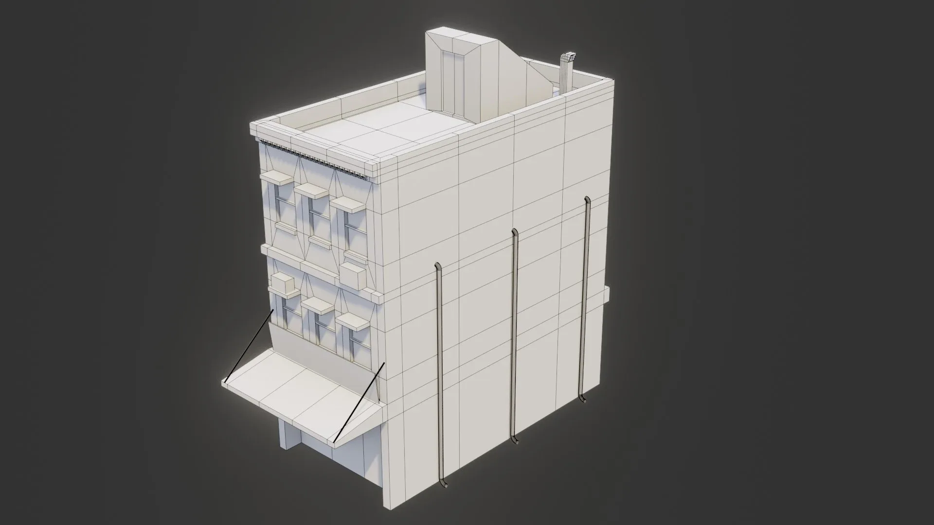 Commercial Building - Low Poly - Game Ready - PBR