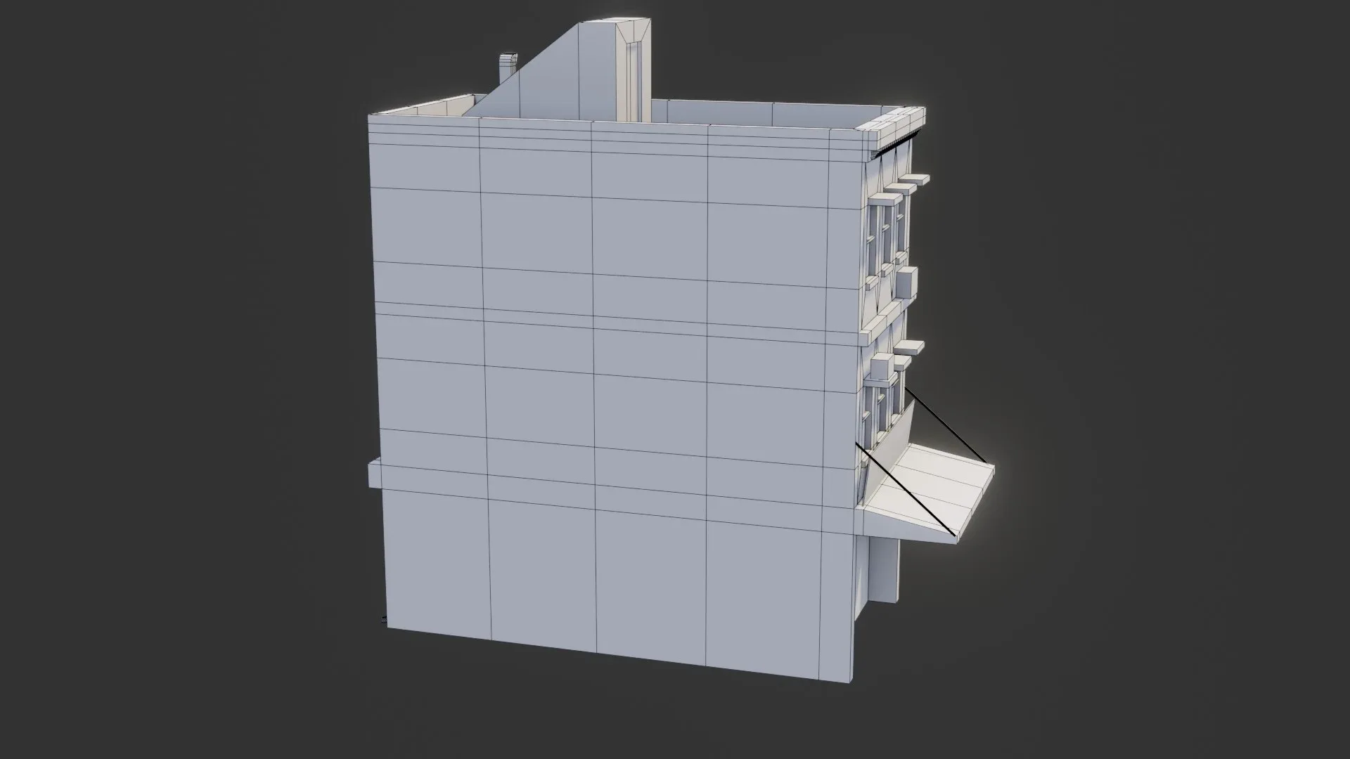 Commercial Building - Low Poly - Game Ready - PBR