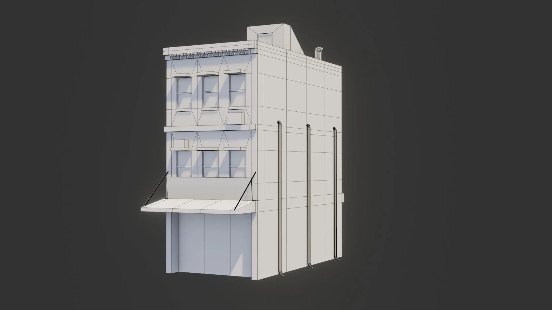 Commercial Building - Low Poly - Game Ready - PBR