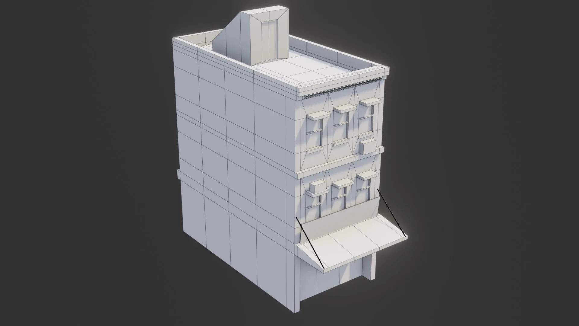 Commercial Building - Low Poly - Game Ready - PBR