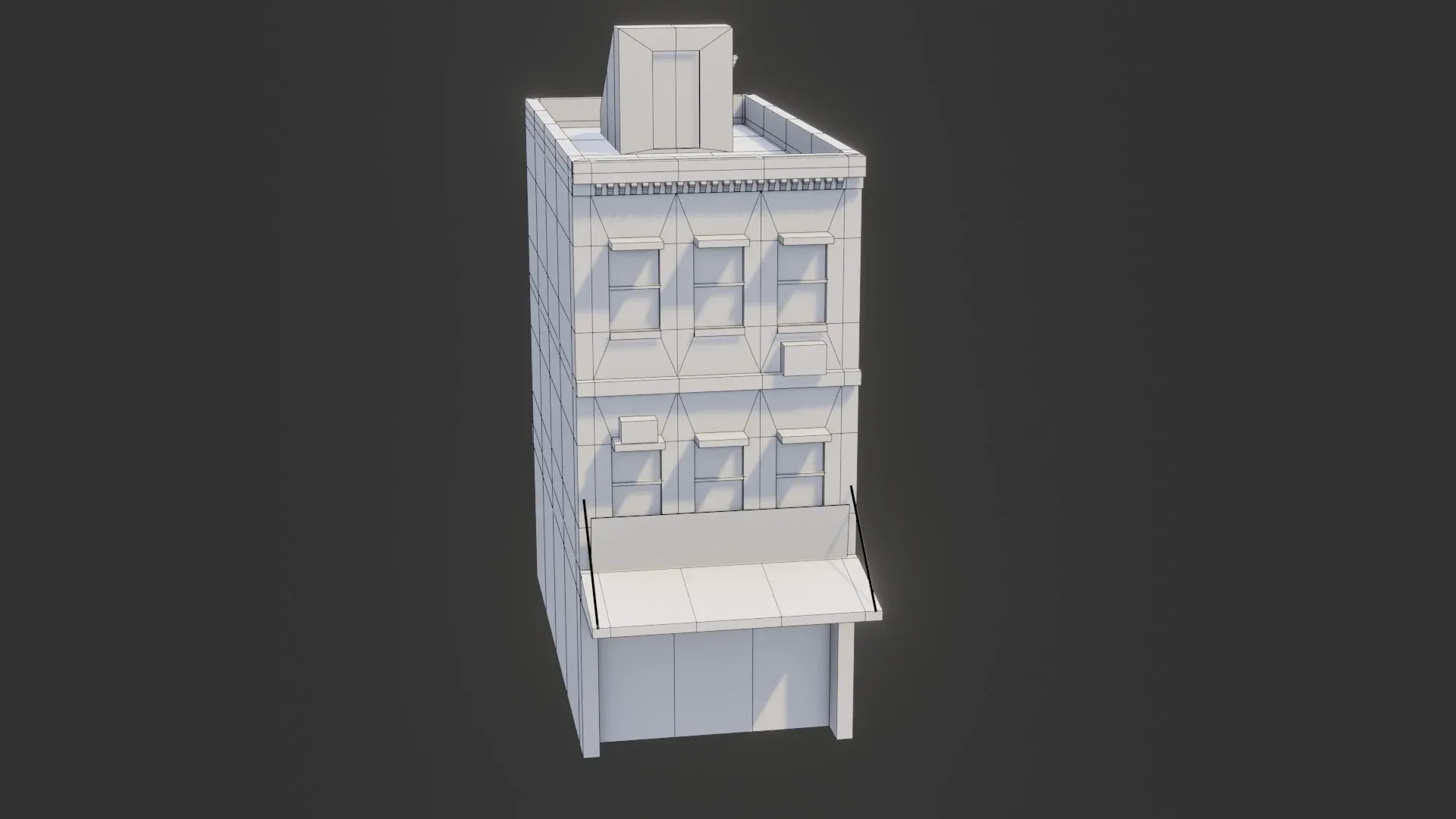 Commercial Building - Low Poly - Game Ready - PBR