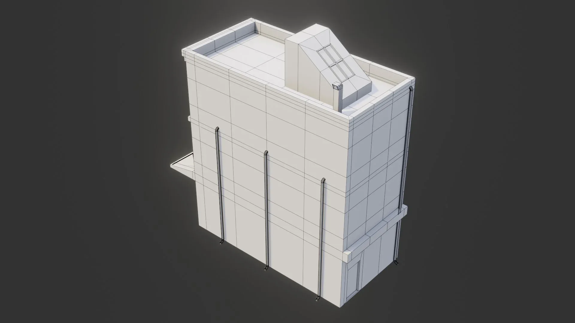 Commercial Building - Low Poly - Game Ready - PBR