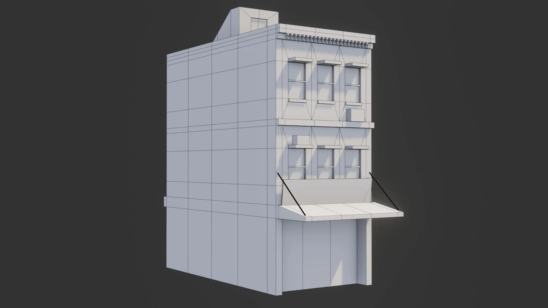 Commercial Building - Low Poly - Game Ready - PBR